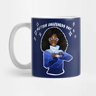 Black Girl Autism Awareness Day Mug